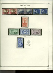 Collection, Basutoland 1933/1966, on  Scott Album Pages Catalog $49 Mint & Used