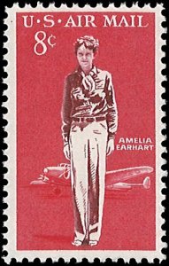 U.S. Scott # C68  1963 8c car red & brn pur  A. Earhart  mint-nh- vf