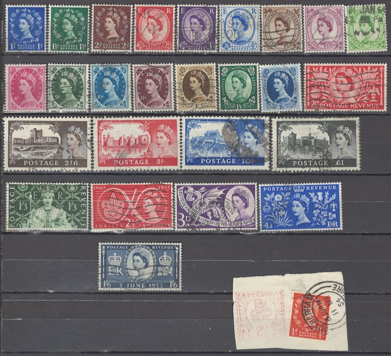 COLLECTION LOT OF #1071 GREAT BRITAIN 27 STAMPS 1952+ CV+$31