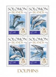 SOLOMON ISLANDS 2014 SHEET DOLPHINS MARINE LIFE slm14104a