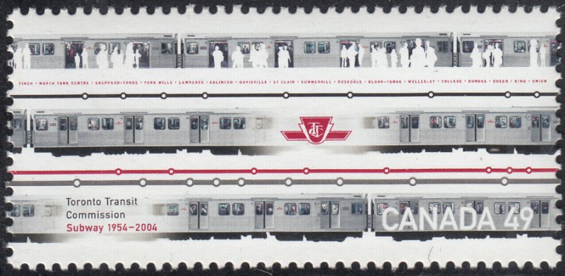 Canada 2004 MNH Sc 2028 49c Toronto Transit Subway