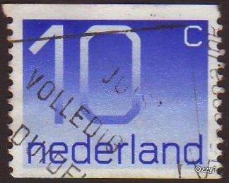 Netherlands 1976 Sc#547 10c Blue Numeral Coil Stamp USED.