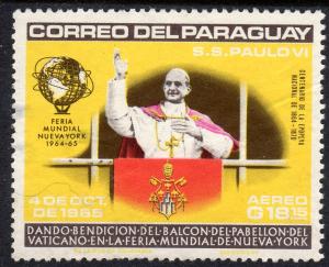 Paraguay 1965 Sc#909 Pope Paul VI Visit to UN (1) 18.15g Fine Used