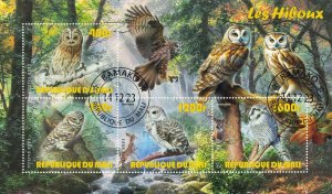MALI 2023 - Owls /complete set (sheets+block) - 5 scans