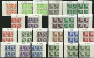 DENMARK #793-815 Postage Stamp Corner Block Collection EUROPE Mint NH