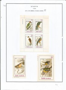 STAFFA - 1982 - Birds - Sheets - Mint Light Hinged - Private Issue