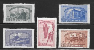 Romania Scott B349-53 Unused LHOG - 1947 50th of Vocational Schools - SCV $1.25