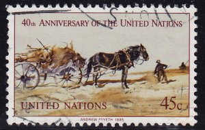 United Nations NY - 1985 - Scott #448 - used - Horse