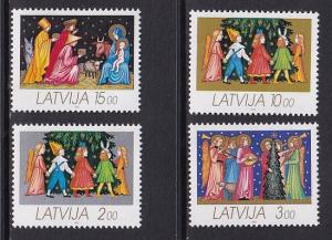 Latvia   #336-339    MNH  1992   Christmas