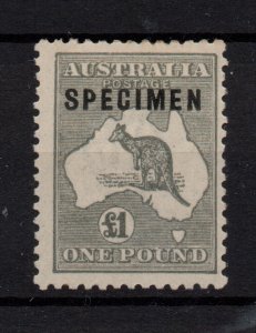 Australia £1 Roo grey 'Specimen' mint LHM WMK Single Crown WS37130