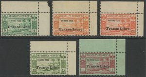 New Hebrides French J11-15 ** mint NH (C 381)