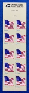 4190a AMERICAN FLAG Pane of 10 US 41¢ Stamps MNH 2007