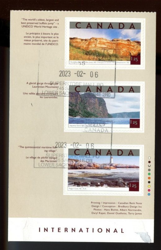 ? $1.25 x 3,  Intl. Tourist booklet U.S.  Souvenir Sheet used Canada