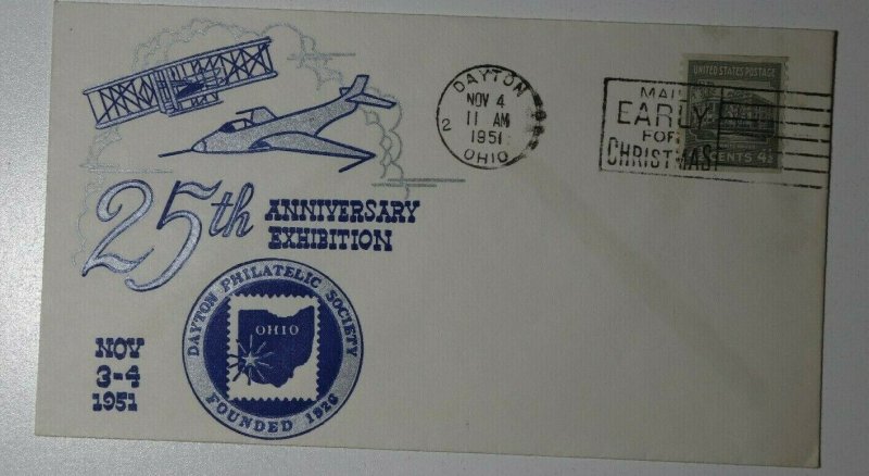 Dayton Philatelic Society 25th Anniv & Centennial Dayton OH Cachet Cover