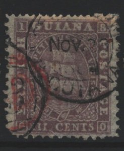 British Guiana Sc#27 Used - perf 12 on 3 sides - reperfed 15 at top