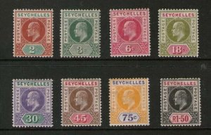 Seychelles 1903 KEVII Sc 38-40,43-7 MH/MNH