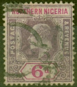 Northen Nigeria 1906 6d Dull Purple & Violet SG25a Chalk Paper Ave Used