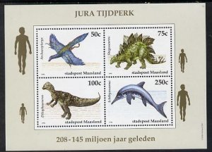 Netherlands - Maasland (Local) 1994 Dinosaurs perf sheetl...