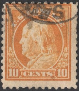 SC#510 10¢ Franklin Single (1917) Used