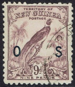 NEW GUINEA 1932 UNDATED BIRD OS 9D USED FAULT