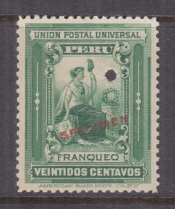 PERU, 1902 22c. Green, ABN Co. Proof, SPECIMEN, small punch hole, mnh.