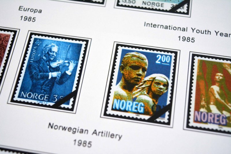 COLOR PRINTED NORWAY 1855-2010 STAMP ALBUM PAGES (183 illustrated pages)