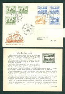 Sweden. FDC 1956. Railroad Builders Sc#494-495-496 ( 7 Stamp ). Adr.