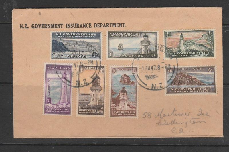 New Zealand FDC 1947 Health Insurance stamps, Plain, Unaddressed SG L42/9 less L