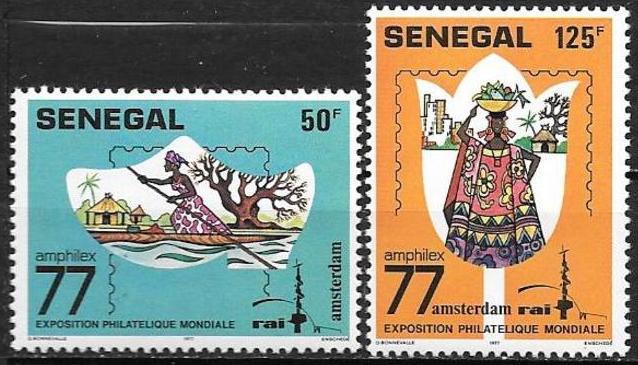 1977 Senegal Scott 452-453 Amphilex '77 MNH