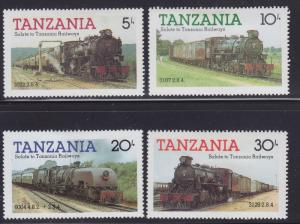 Tanzania 271-274 Trains 1985