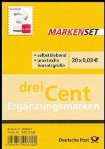 Germany 2012, Scott#2698a MNH Foil Sheet-Numeral 3