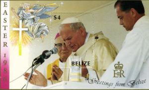 Belize 1986 POPE JOHN PAUL II s/s Perforated Mint (NH)