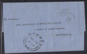 Canada - May 12, 1859 Quebec, Stampless Cover to Montreal