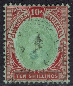 SOUTHERN NIGERIA 1907 KEVII 10/- USED