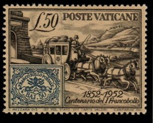 Vatican Scott 155 MH* Mail Coach stamp centenary fresh