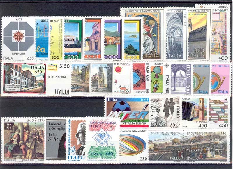 1989 - ITALY - YEAR COMPLETE SET - SC#1762-1794 - MNH VF **