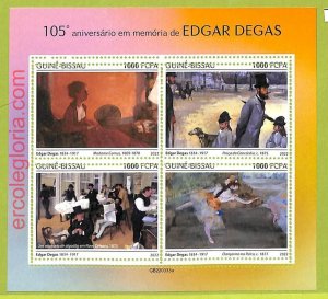 B0378 - GUINE-BISSAU - MISPERF ERROR Stamp Sheet - 2022 - Edgar Degas, ART-