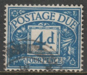 GB Scott J50 - SG D51, 1955 Edward's Crown 4d Postage Due used