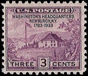 U.S. Scott # 727  1933 3c vio  Washingtons HQ  mint-nh- vf