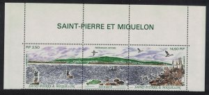 St. Pierre and Miquelon Birds Fish Natural Heritage 2v Top Strip 1991 MNH