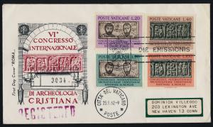 Vatican 341-4 on registered FDC - Christian Archaeology, Saints Peter and Paul