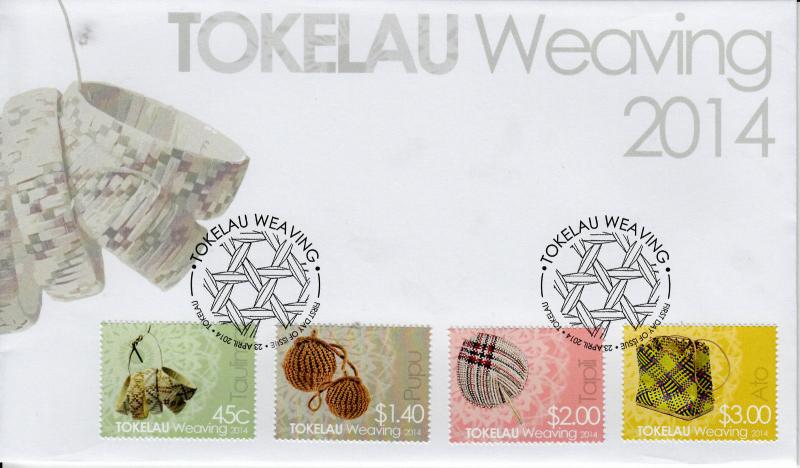 Tokelau 2014 FDC Weaving 4v Set Cover Culture Taulima Pupu Tapili Ato