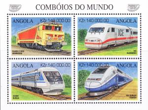 Angola 1997 Fast Trains Sheet  VF/NH(**)