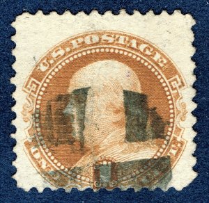 [0919] 1869 Scott#112 used 1¢ buff Fancy cv :$130