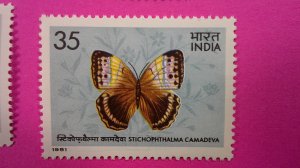 India 1981 Butterflies Scott# 935-938 Complete Mint VF-XF NH set of 4