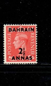 BAHRAIN #76 1950 2 1/2a ON 2 1/2p KING GEORGE VI MINT VF LH O.G