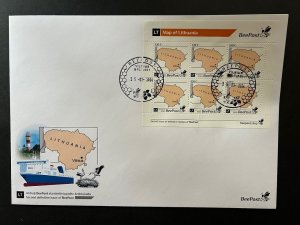 Lithuania Litauen Lituanie 2024 Definitives State map BeePost sheetlet FDC