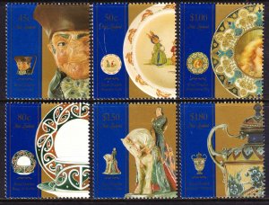 New Zealand 1993 Royal Doulton Ceramics Complete Mint MNH Set SC 1139-1144