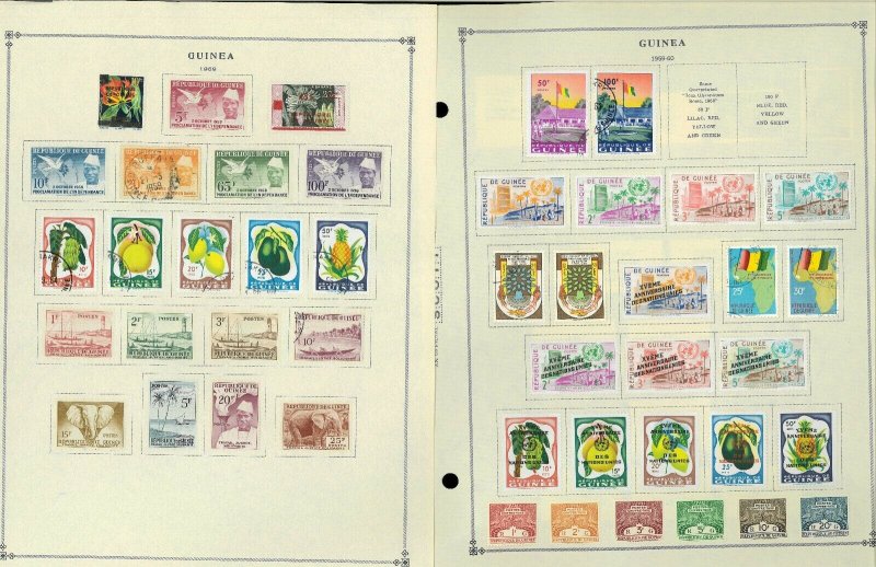 Guinea (ex-French) 1959-1982, M & CTO Hinged on Scott Int.Pages thru 1999