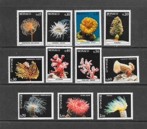 MONACO - CLEARANCE #1259-69  CORALS MNH